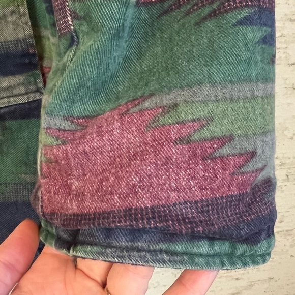 Vintage Southwestern Aztec Pattern Reverible Mens Hooded Wool Coat Jacket Large - Picture 7 of 16